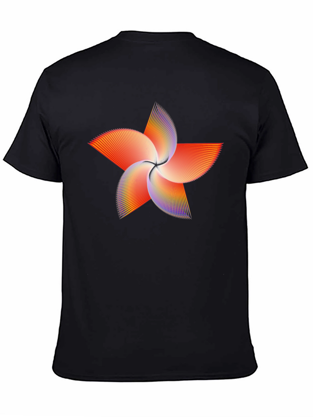 Abstract Starburst Graphic Tee - Black