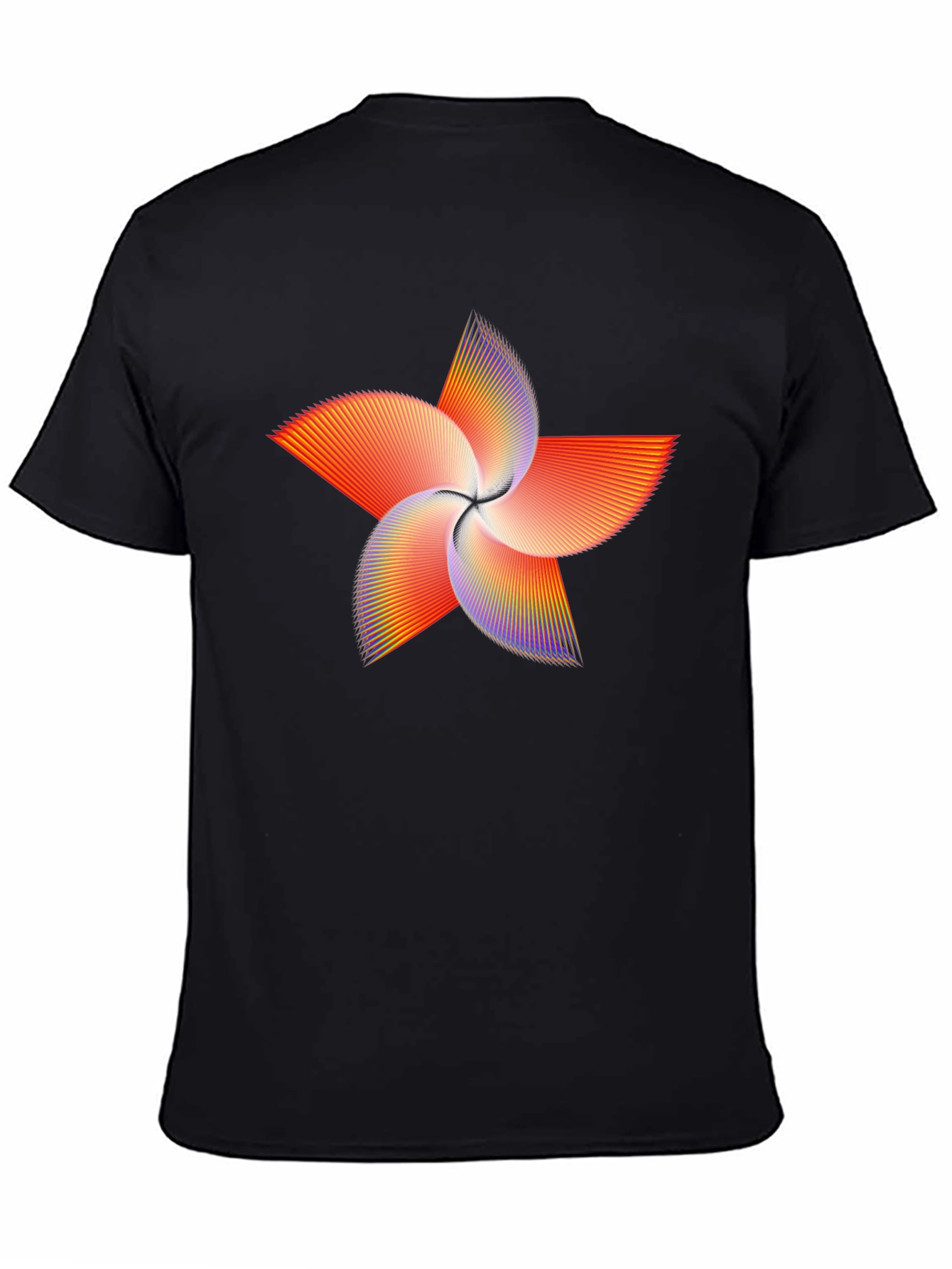 Abstract Starburst Graphic Tee - Black