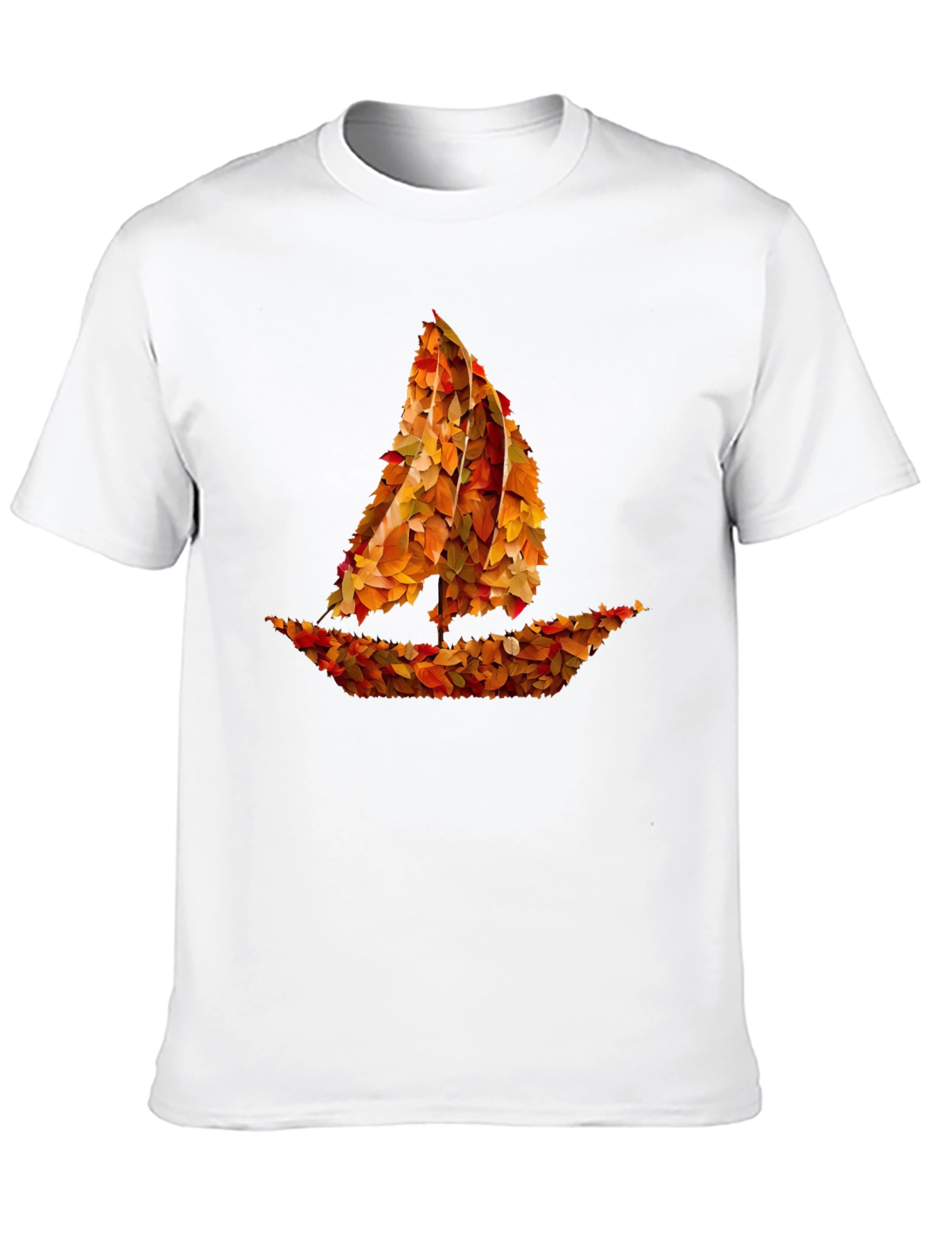 Autumn Leaves Sailboat Graphic T-Shirt