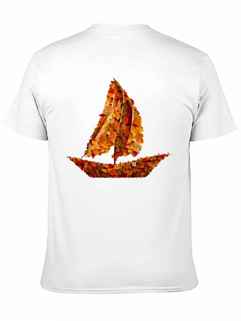Autumn Leaves Sailboat Graphic T-Shirt