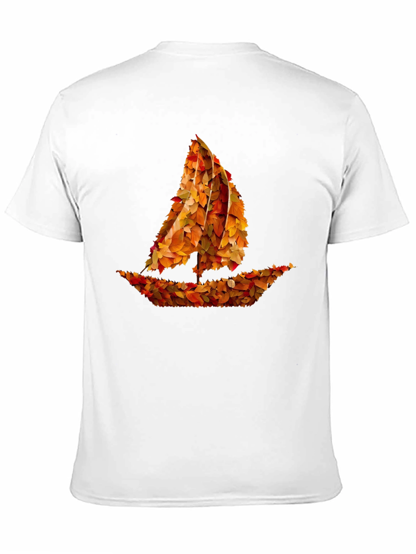 Autumn Leaves Sailboat Graphic T-Shirt