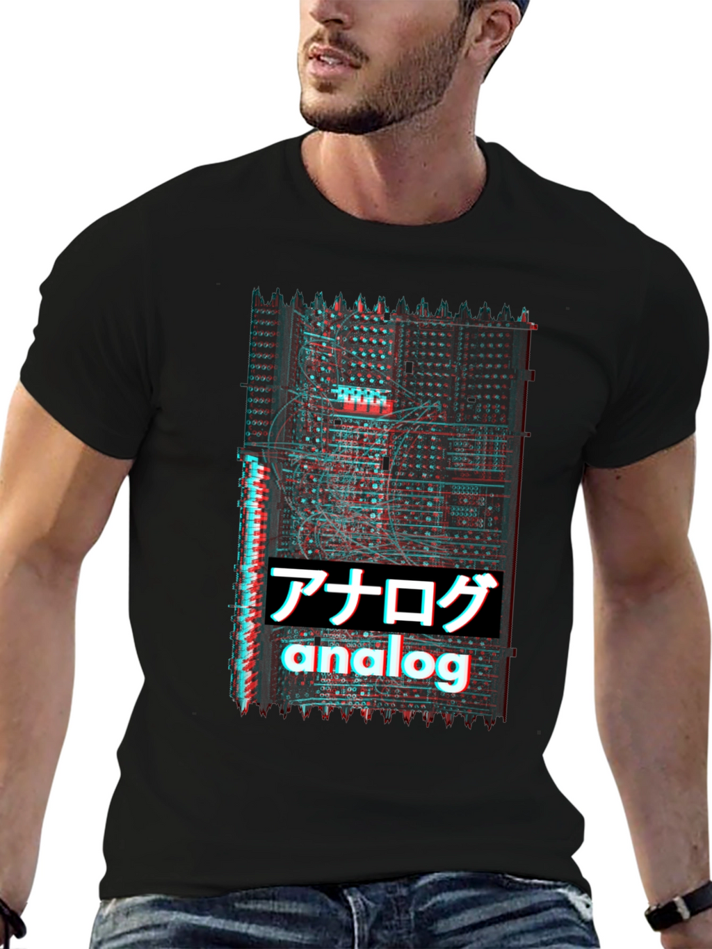 Analog Glitch T-Shirt - Synthwave Style