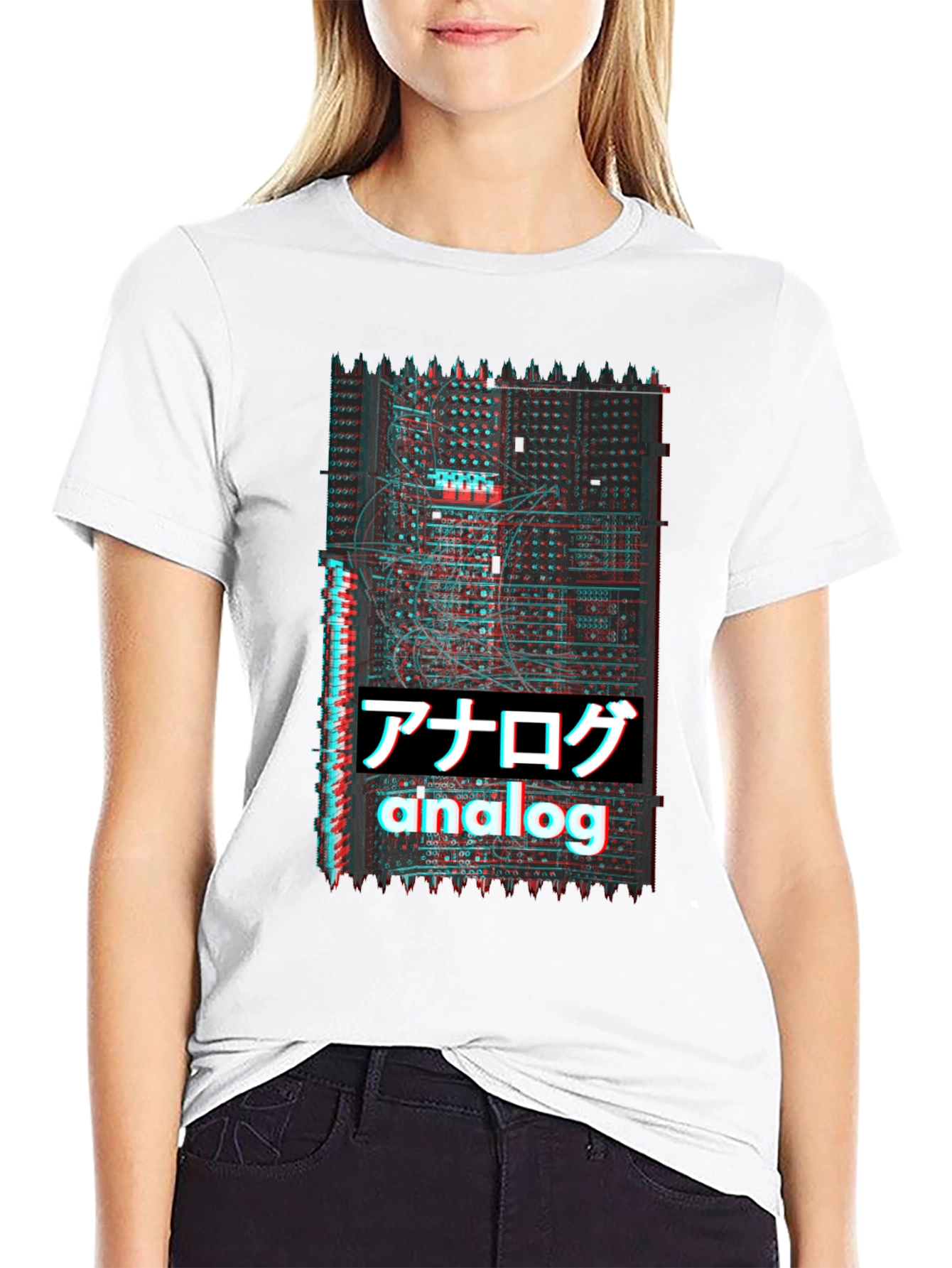 Analog Glitch T-Shirt - Synthwave Style