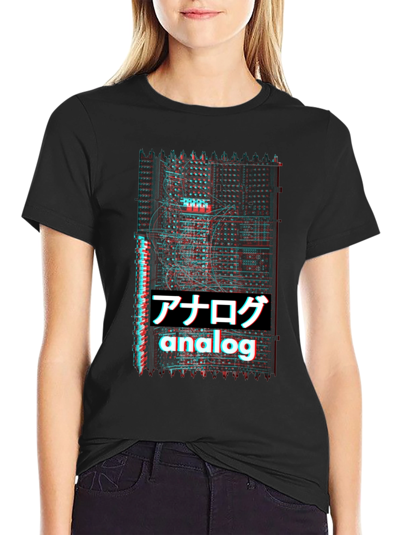 Analog Glitch T-Shirt - Synthwave Style