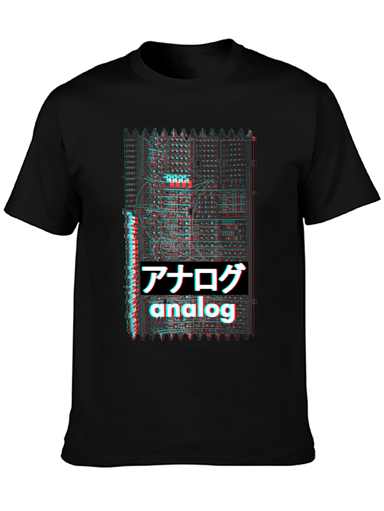 Analog Glitch T-Shirt - Synthwave Style