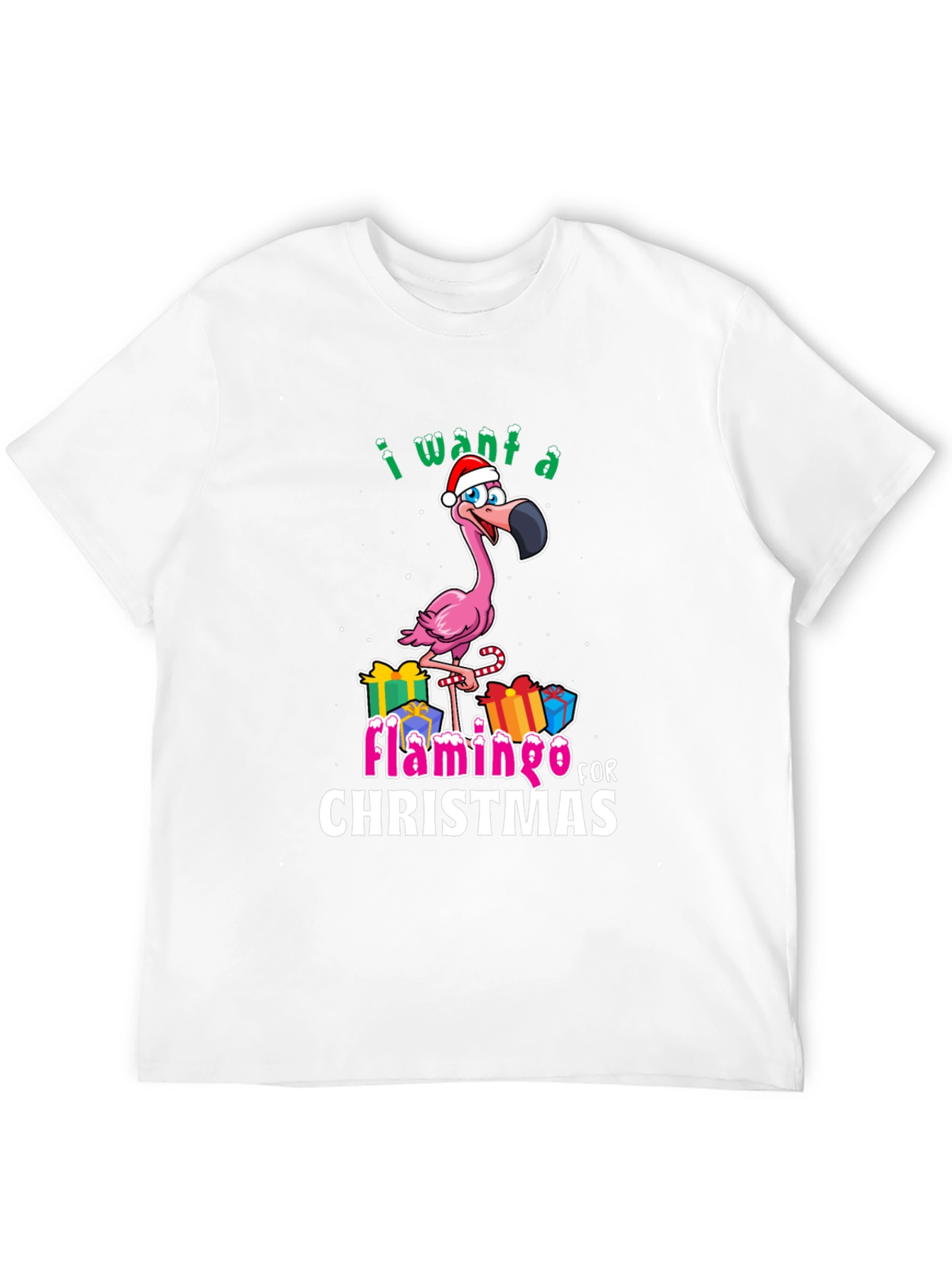I Want a Flamingo for Christmas T-Shirt