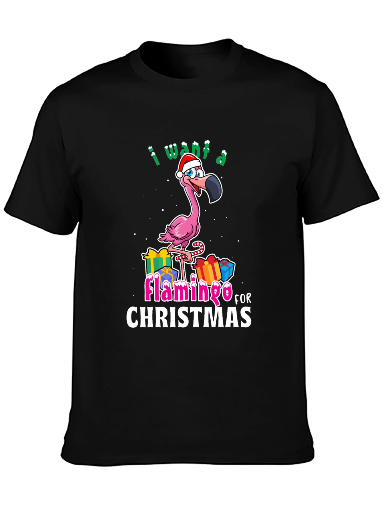 I Want a Flamingo for Christmas T-Shirt