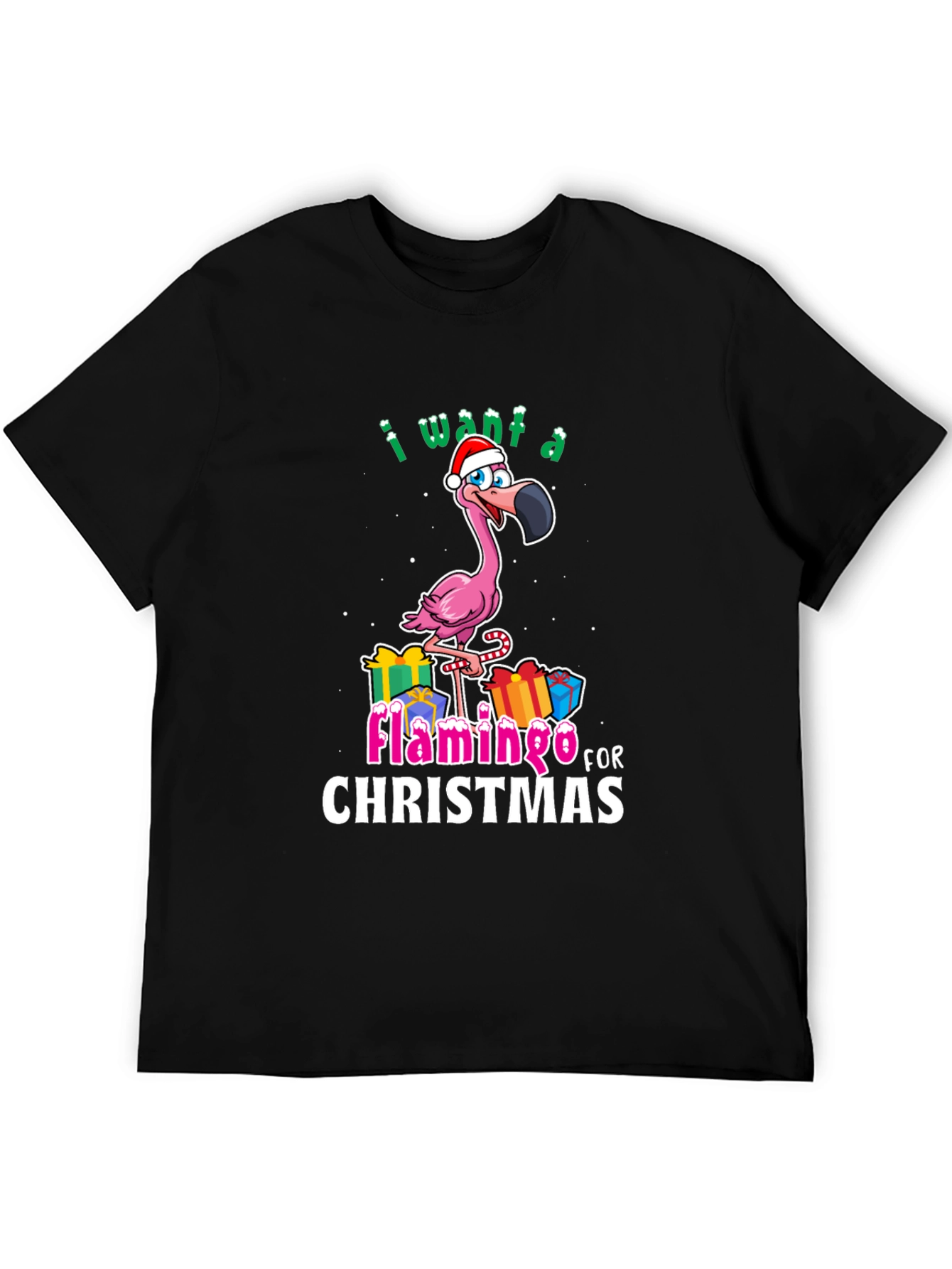 I Want a Flamingo for Christmas T-Shirt
