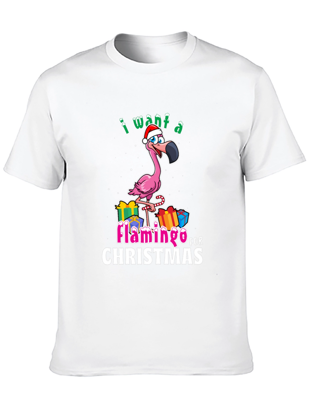 I Want a Flamingo for Christmas T-Shirt