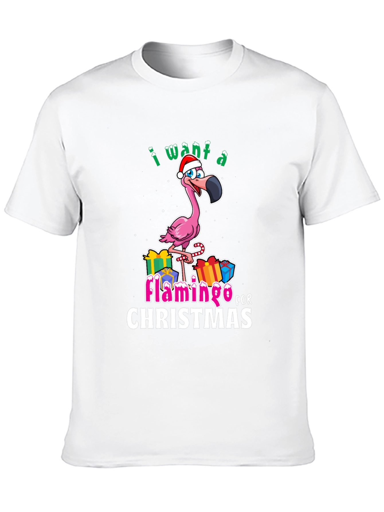I Want a Flamingo for Christmas T-Shirt