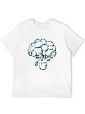 Mens Black T-Shirt with Broccoli Print