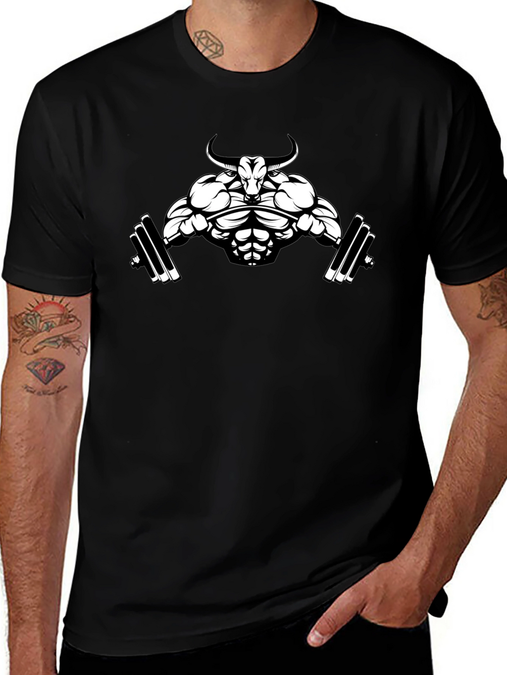 Bull Gym T-Shirt - Black Graphic Tee