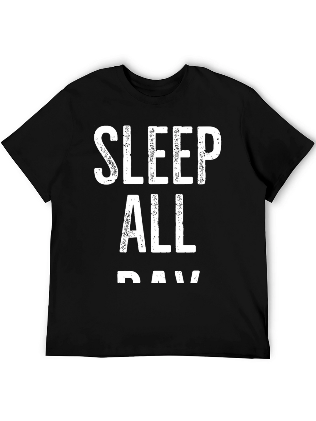 Sleep All Day Black Cotton Graphic Tee