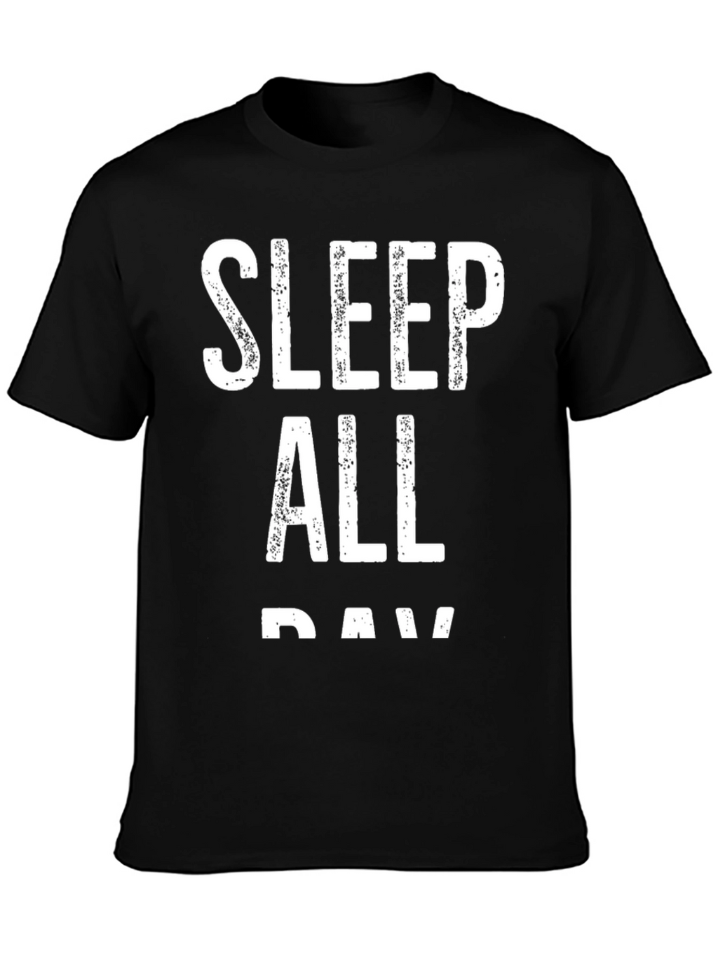 Sleep All Day Black Cotton Graphic Tee