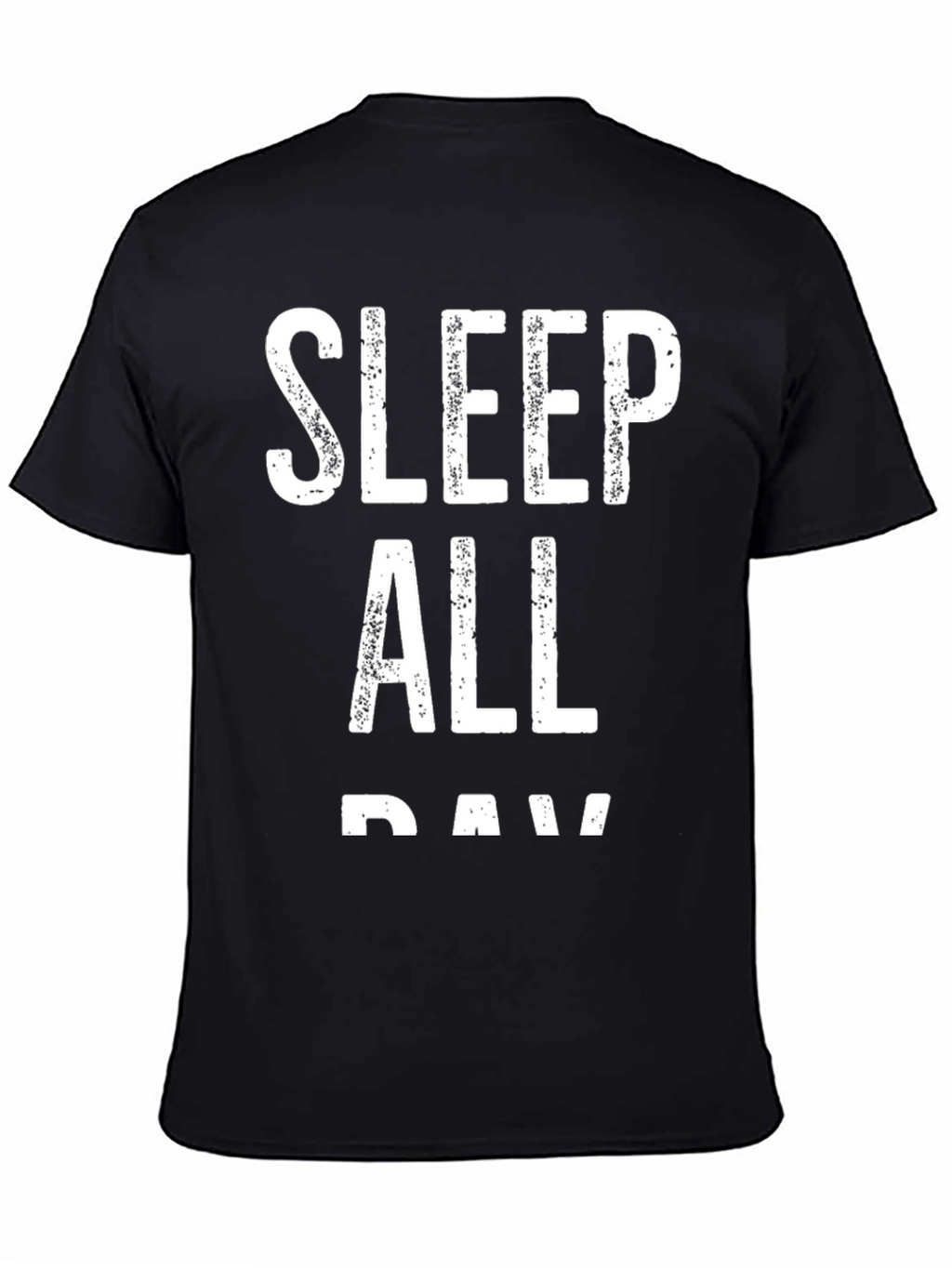Sleep All Day Black Cotton Graphic Tee