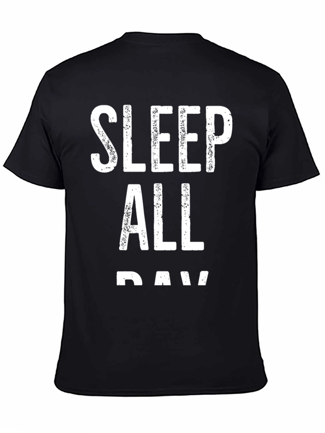 Sleep All Day Black Cotton Graphic Tee