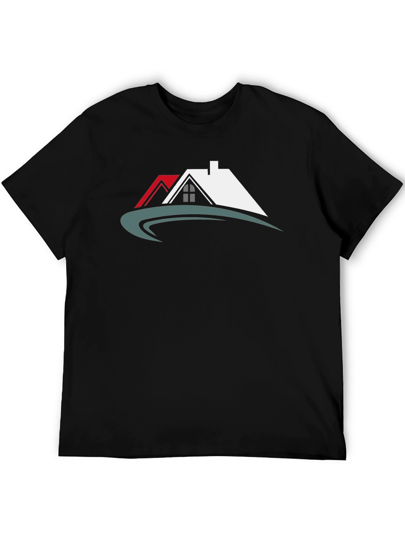 Black T-Shirt with House Graphic