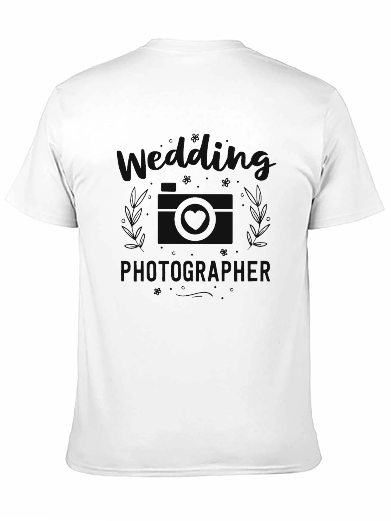Wedding Photographer T-Shirt - Black Crew Neck Tee