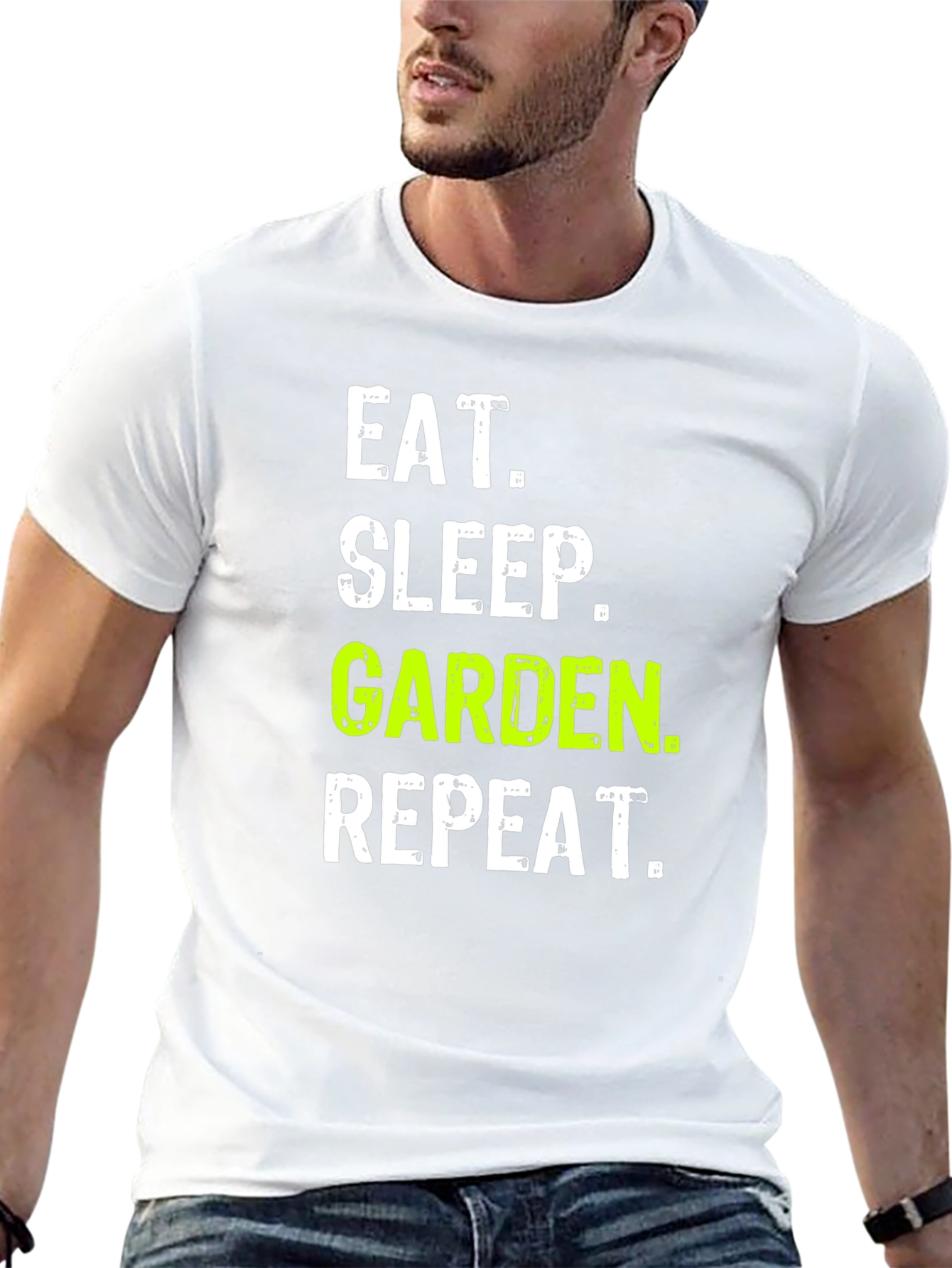 Eat Sleep Garden Repeat Black Graphic T-Shirt