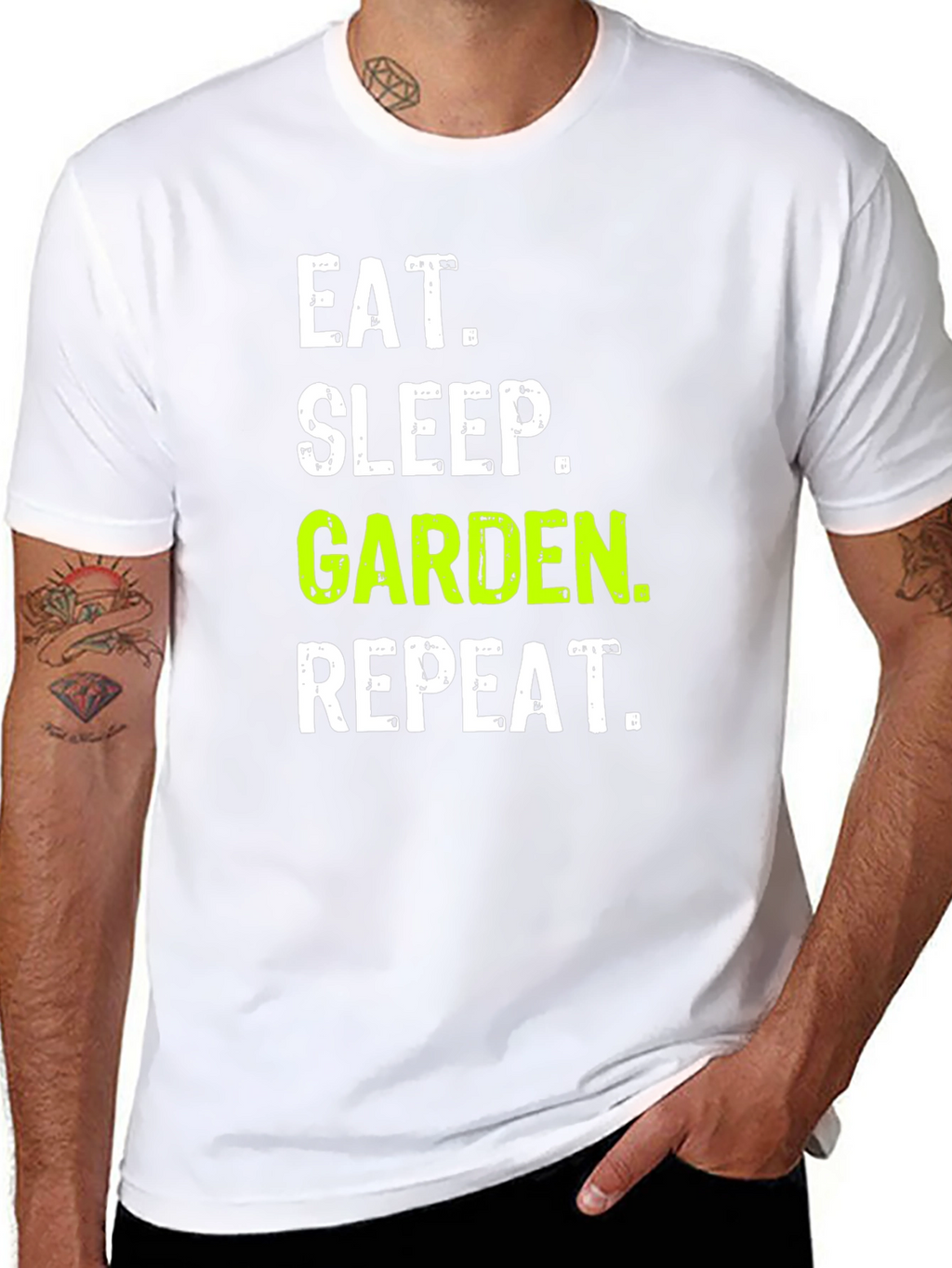 Eat Sleep Garden Repeat Black Graphic T-Shirt