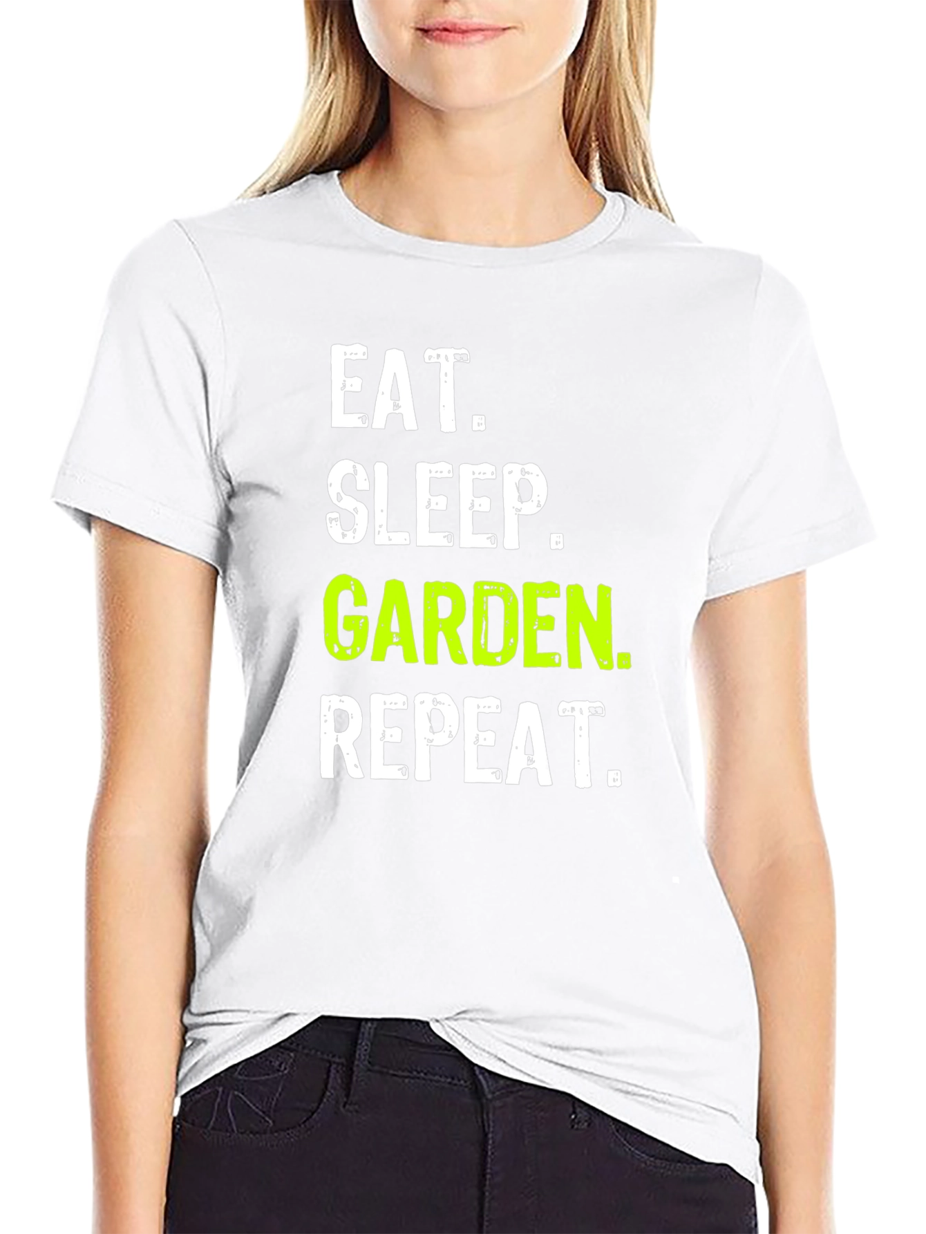Eat Sleep Garden Repeat Black Graphic T-Shirt