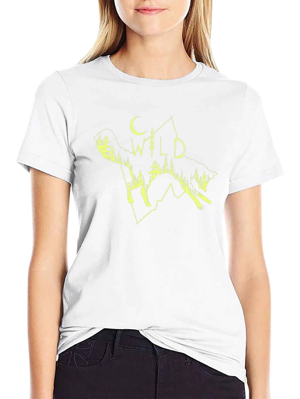 Wild Wolf Graphic Tee - Black Cotton T-Shirt