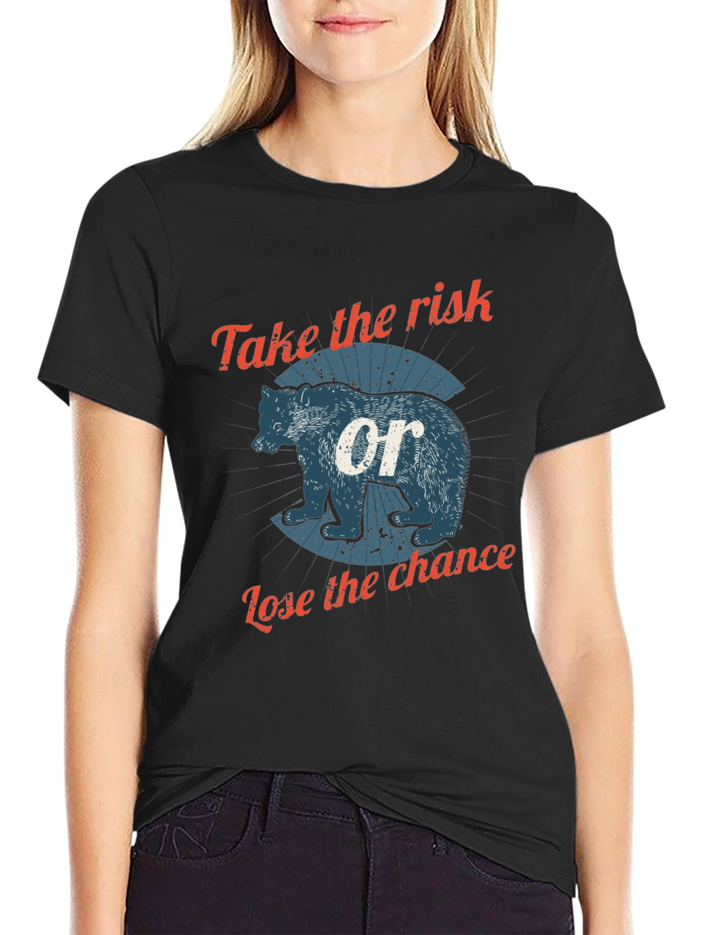 Risk & Chance Bear Graphic Tee - Black