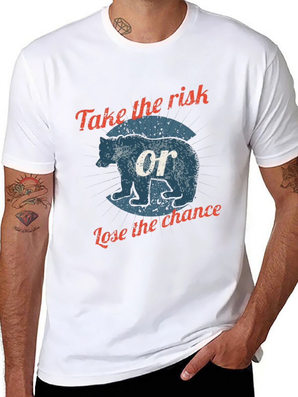 Risk & Chance Bear Graphic Tee - Black