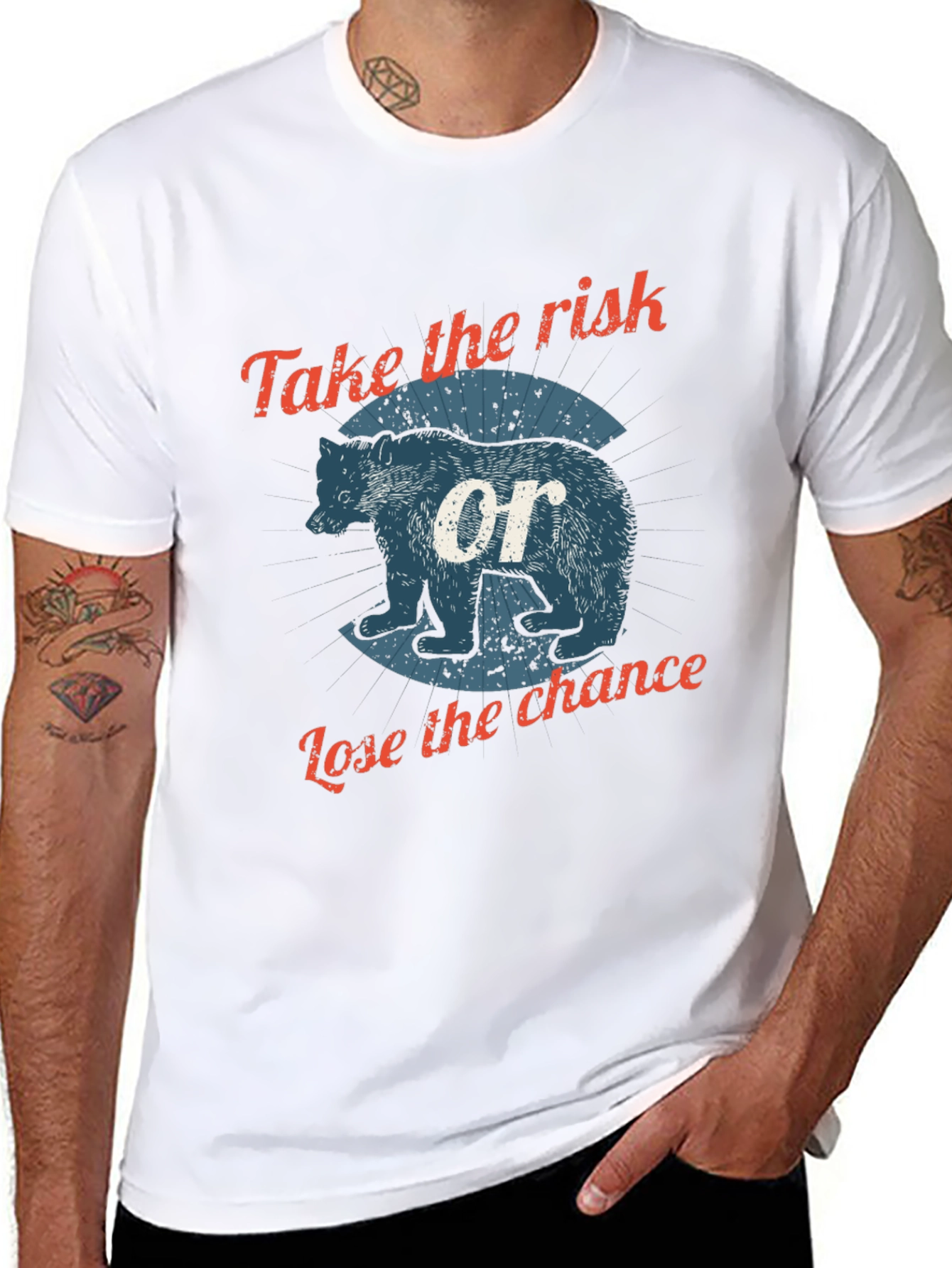 Risk & Chance Bear Graphic Tee - Black