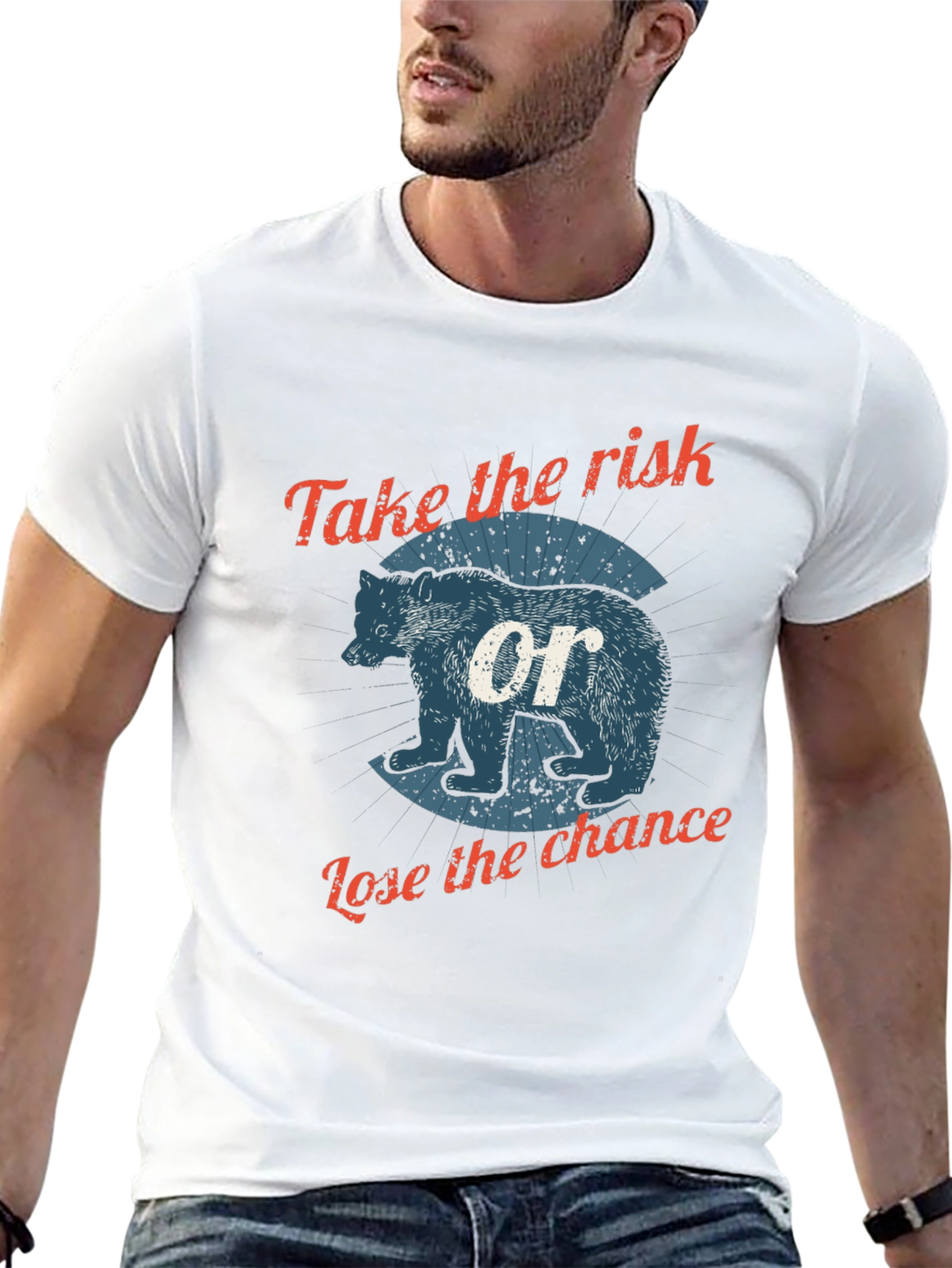 Risk & Chance Bear Graphic Tee - Black