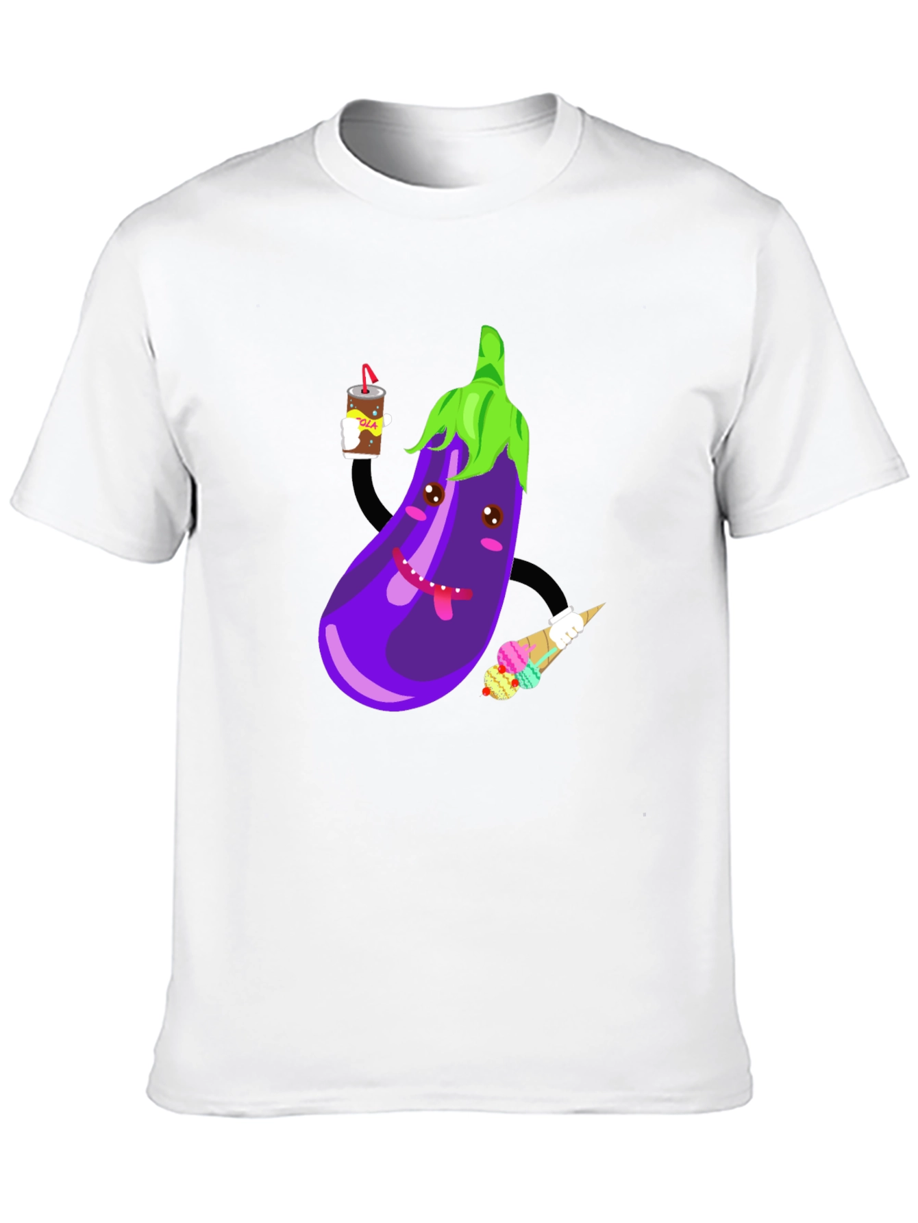 Eggplant Cartoon Graphic T-Shirt