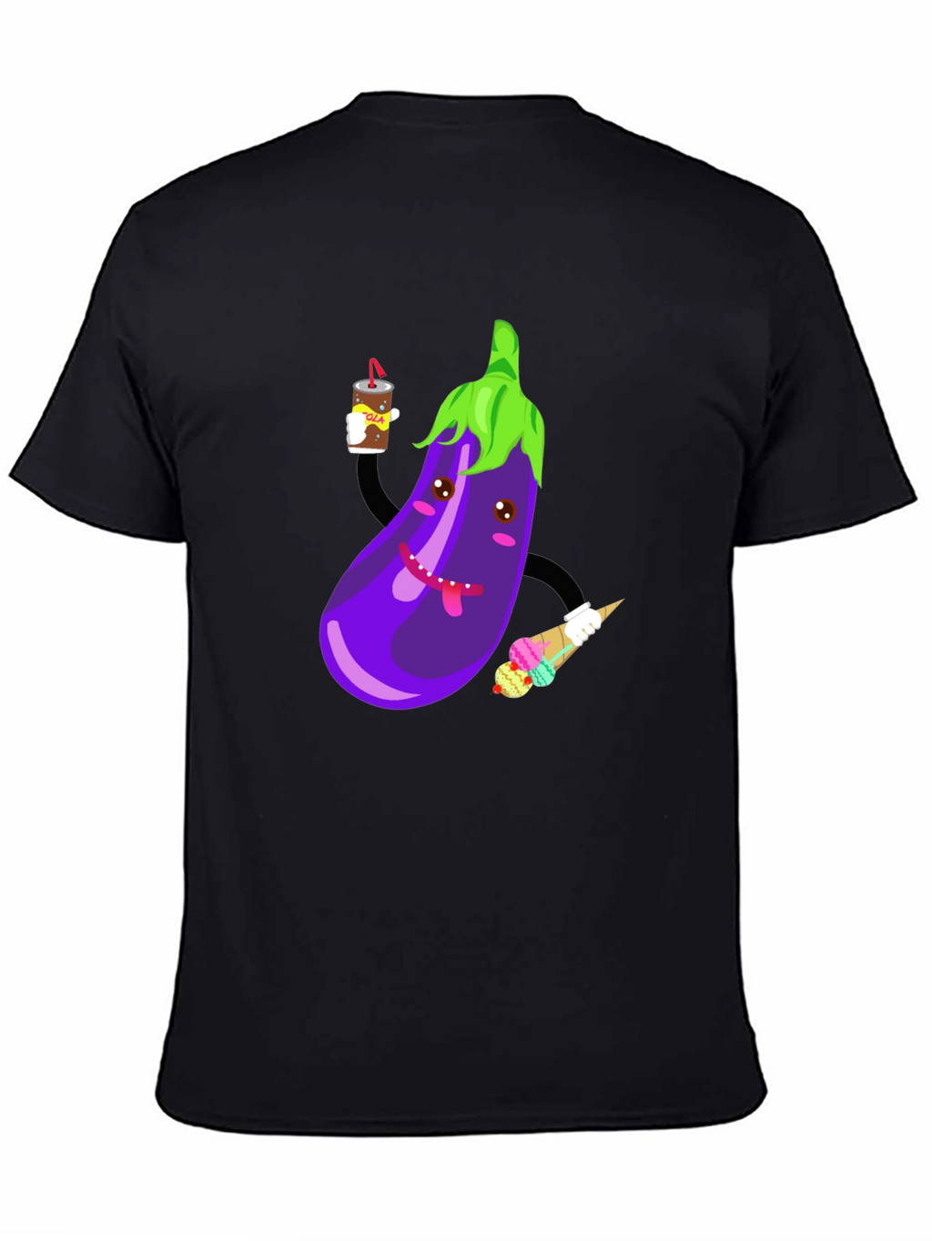 Eggplant Cartoon Graphic T-Shirt