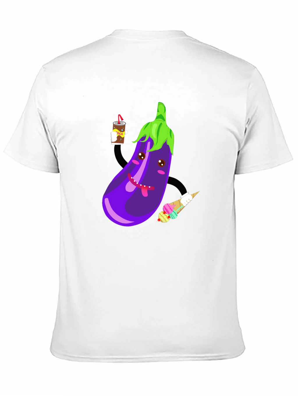 Eggplant Cartoon Graphic T-Shirt