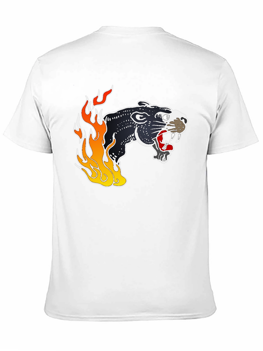 Black Panther Flames Graphic T-Shirt