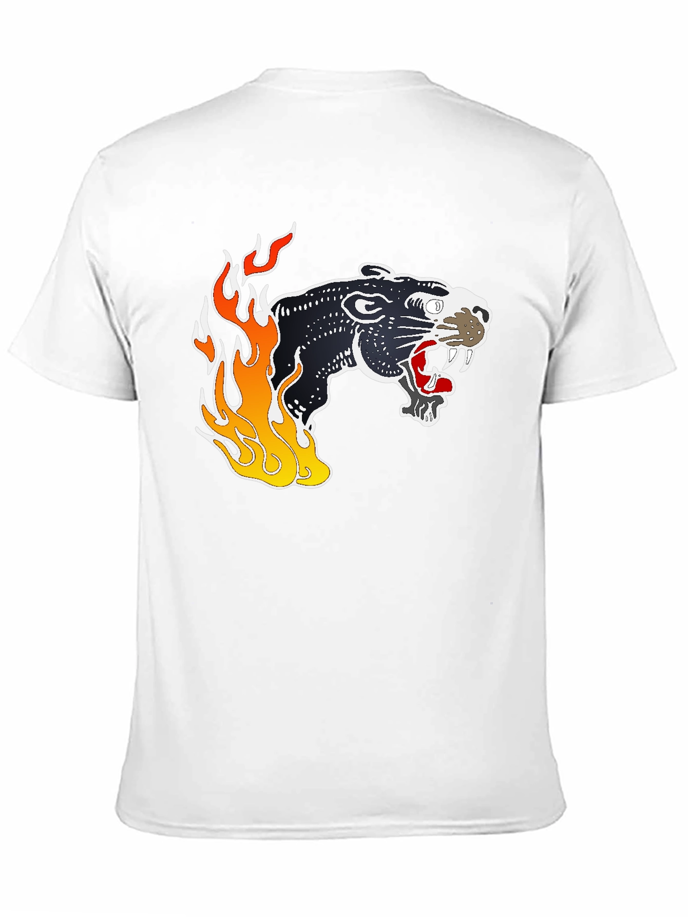 Black Panther Flames Graphic T-Shirt