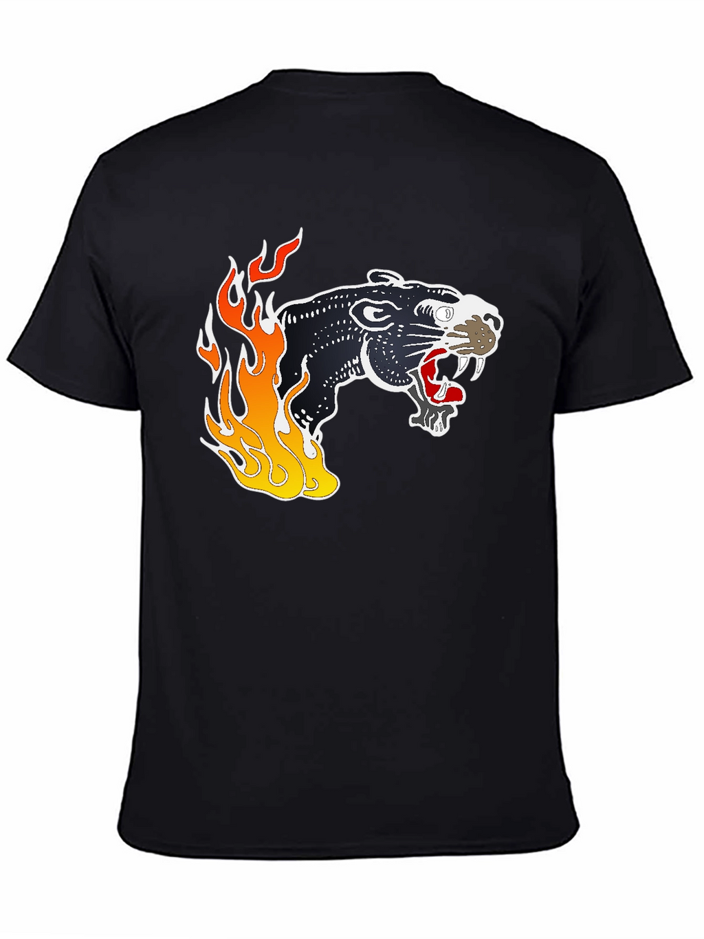 Black Panther Flames Graphic T-Shirt