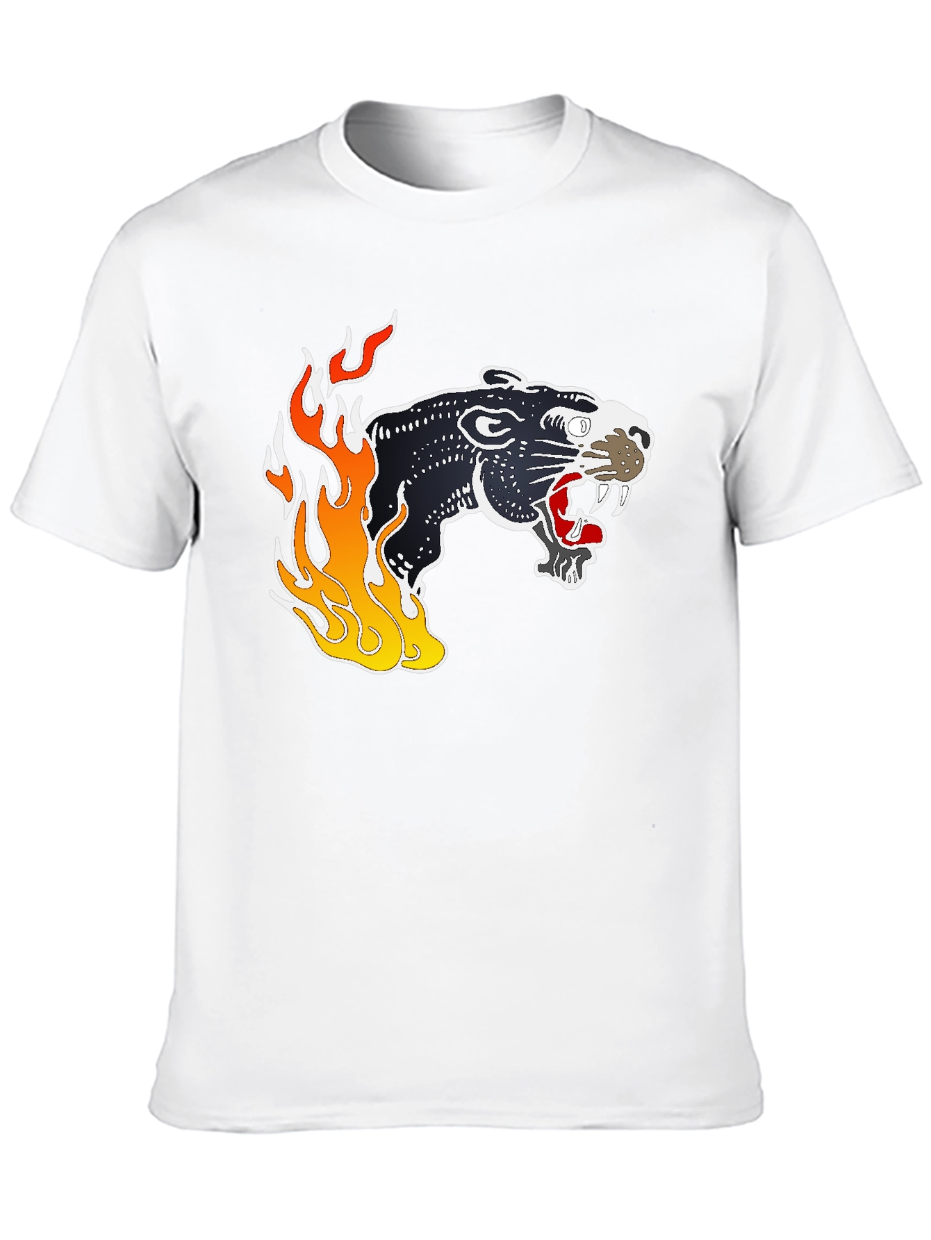 Black Panther Flames Graphic T-Shirt