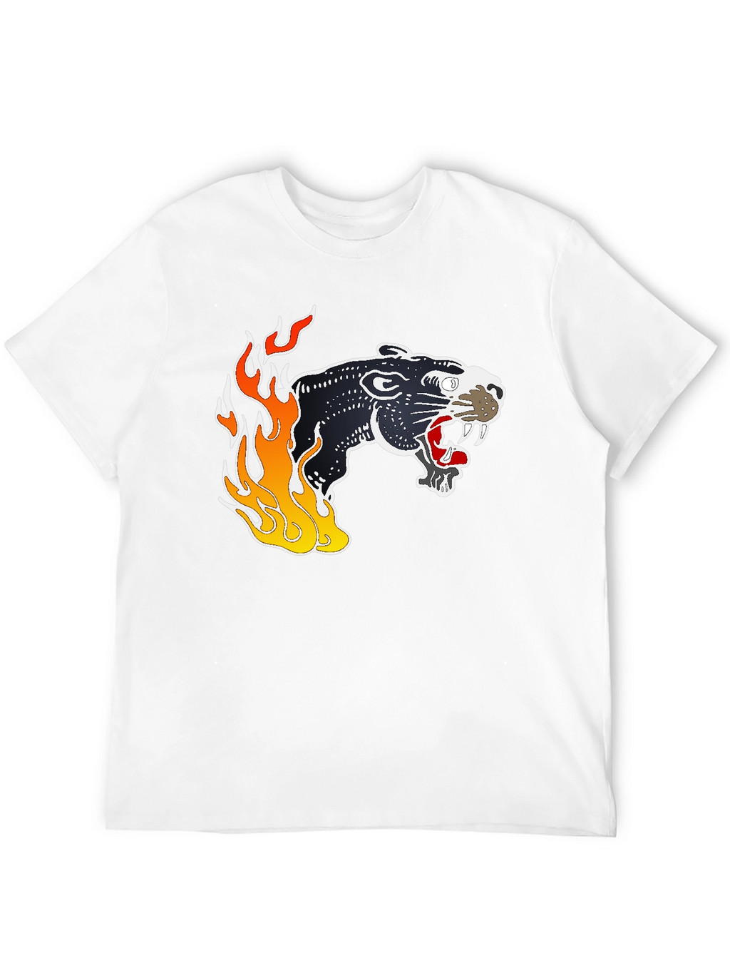 Black Panther Flames Graphic T-Shirt