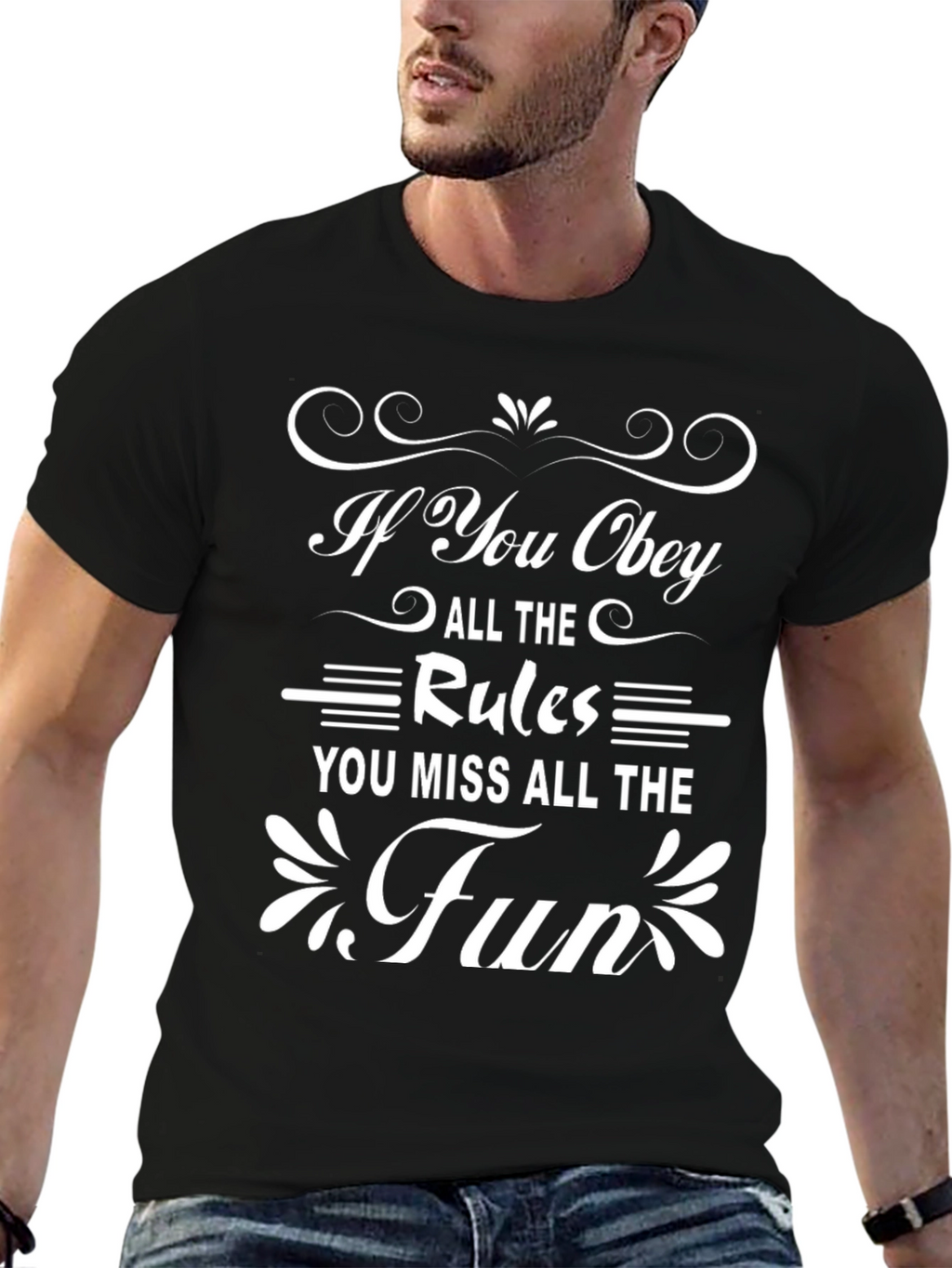 Obey the Rules? Miss the Fun! Black T-shirt