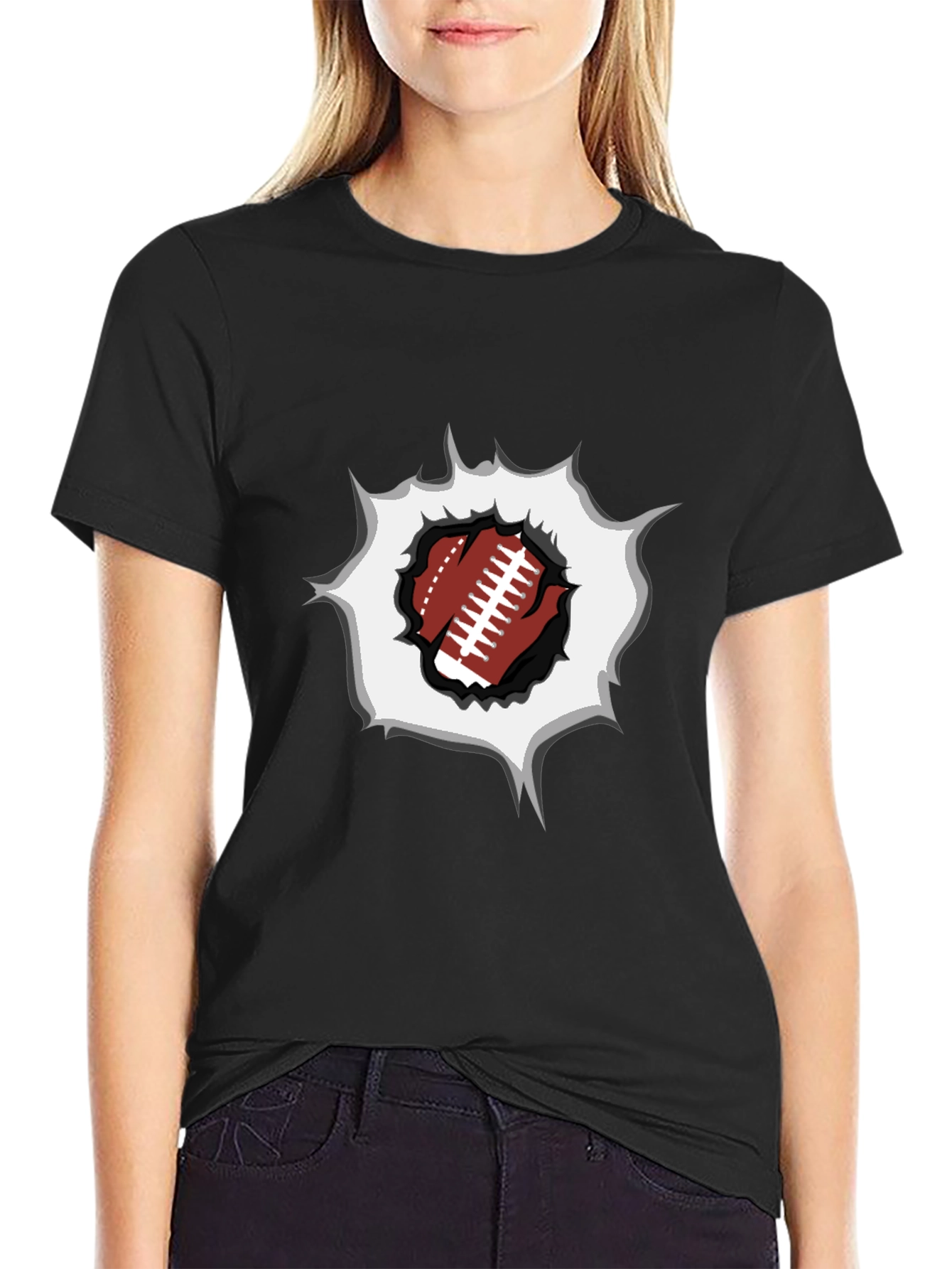Football Rip T-Shirt - Sports Fan Tee