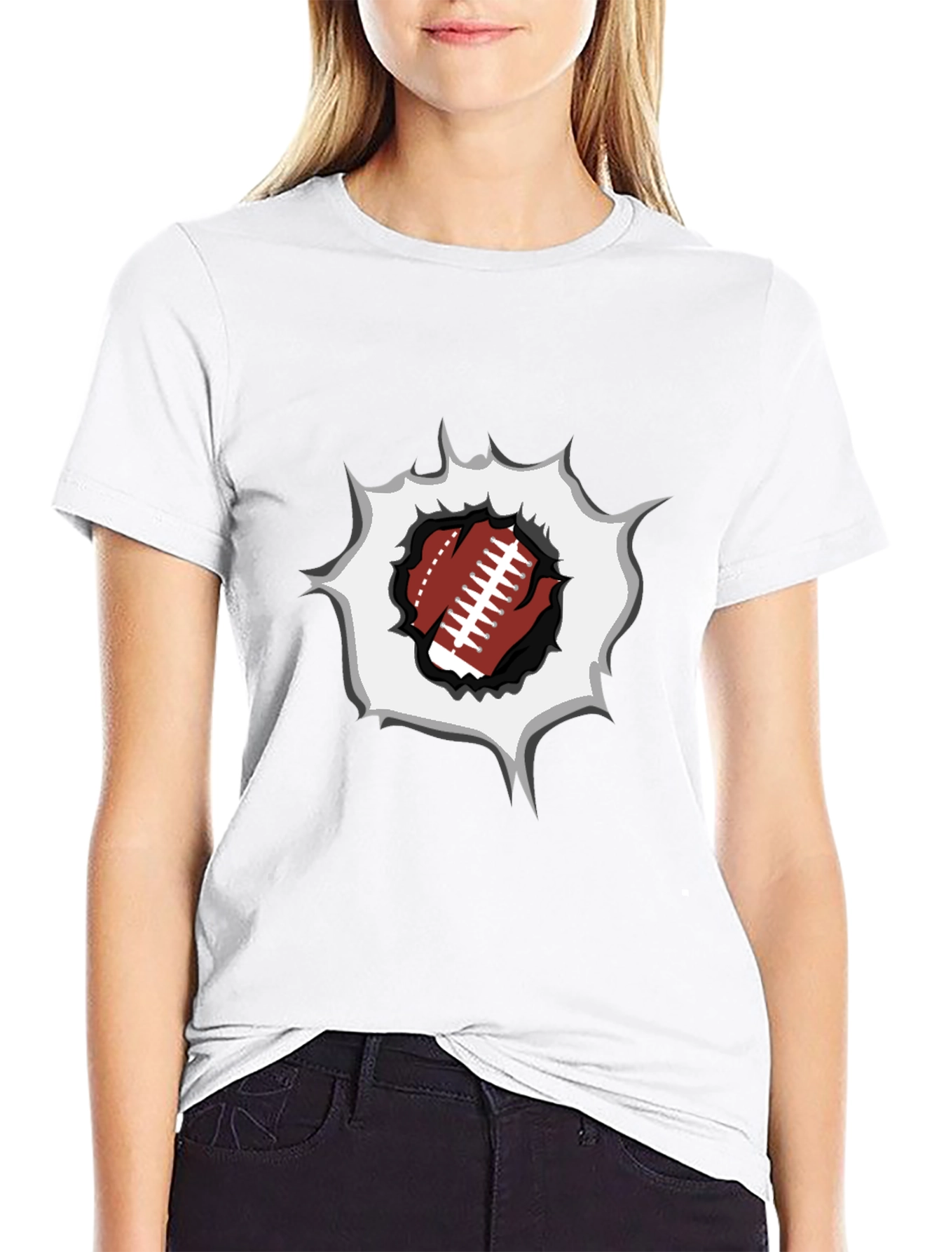 Football Rip T-Shirt - Sports Fan Tee