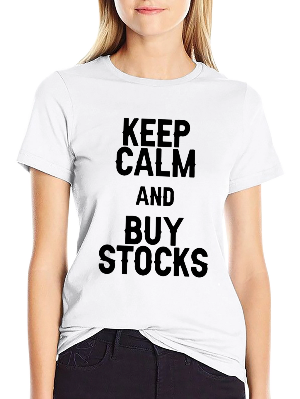 Keep Calm and Buy Stocks Black T-Shirt