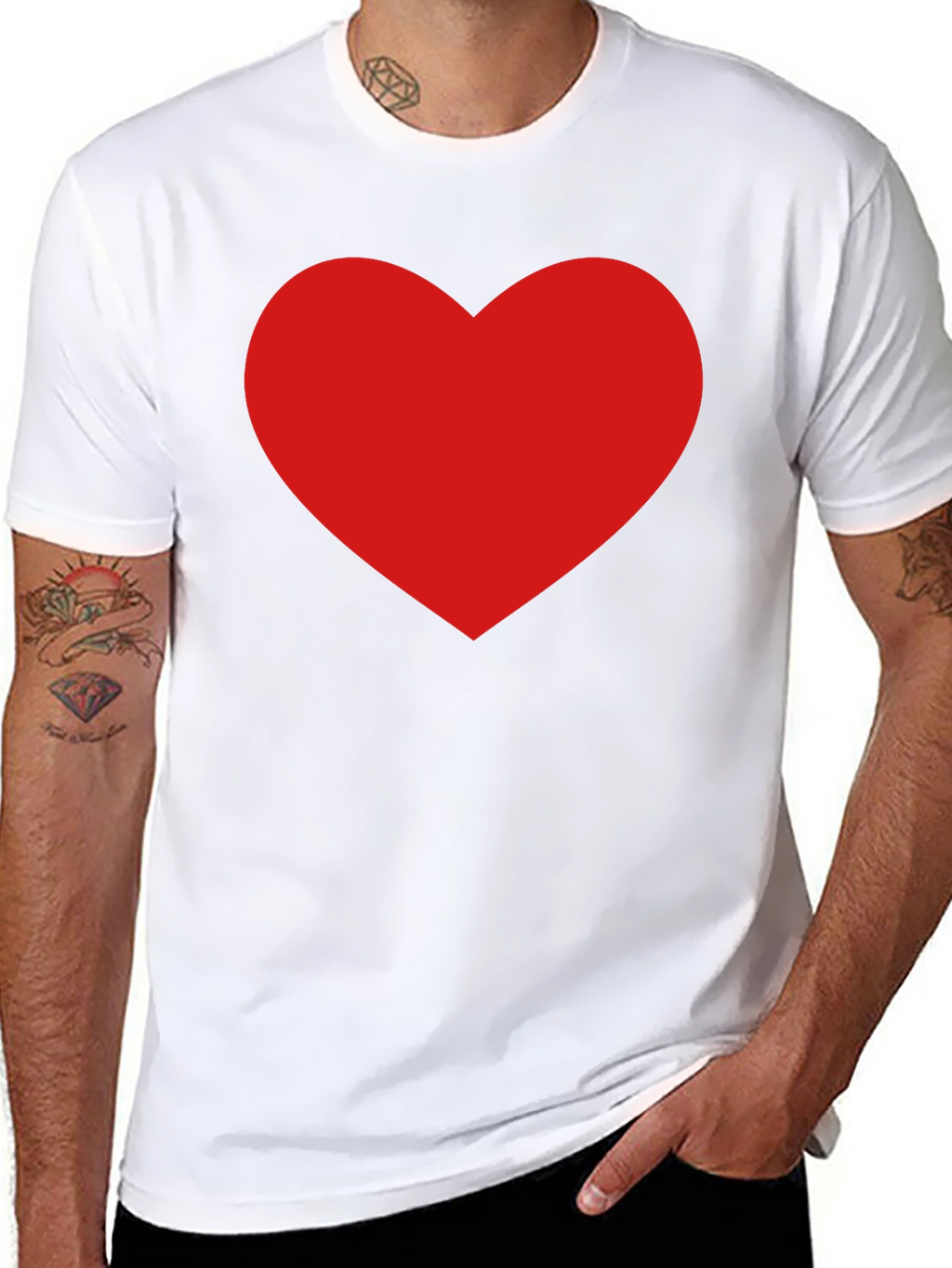 Red Heart Graphic Black T-Shirt
