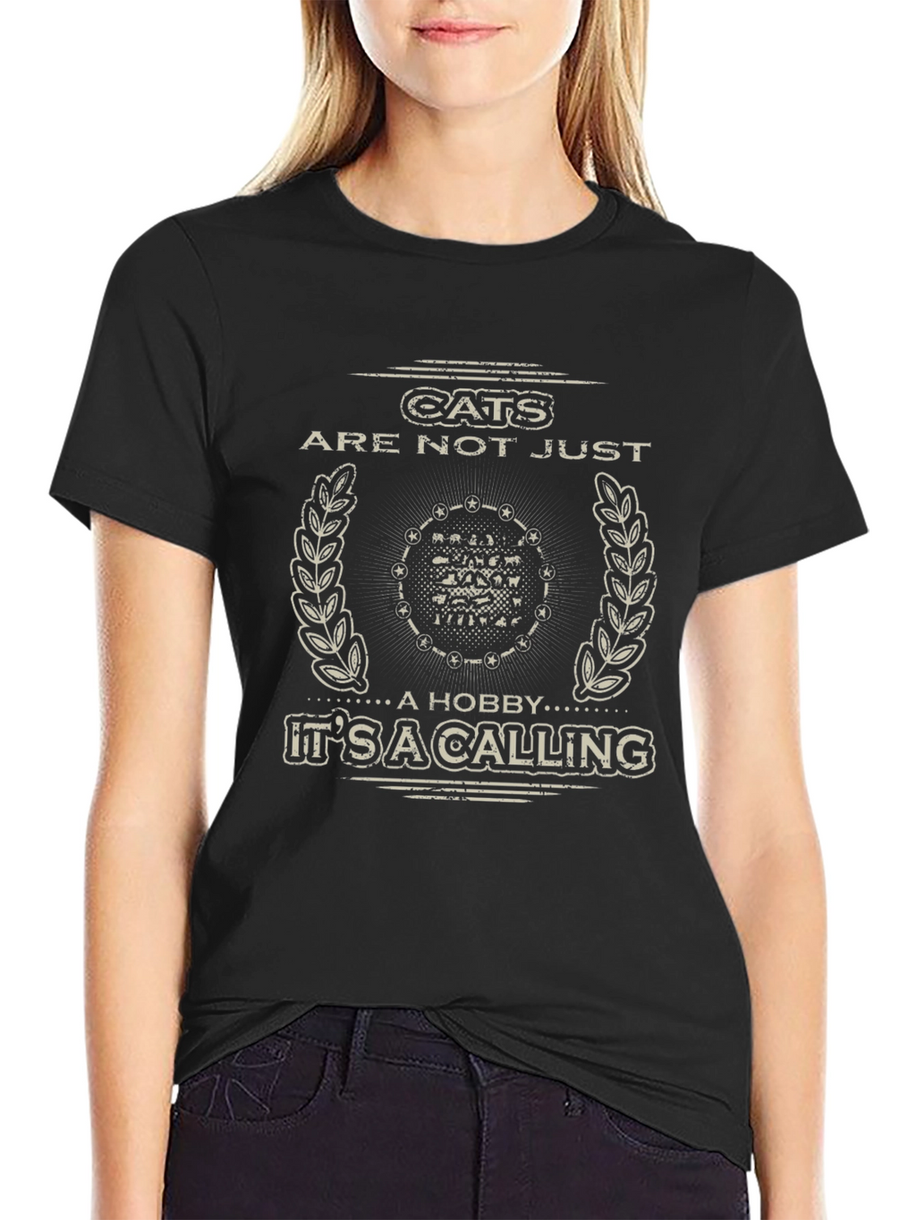 Cats Are Not Just A Hobby Black Graphic Tee