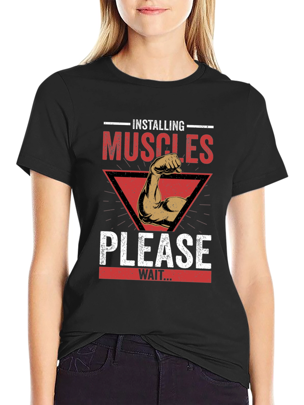 Installing Muscles Graphic Tee - Workout Humor