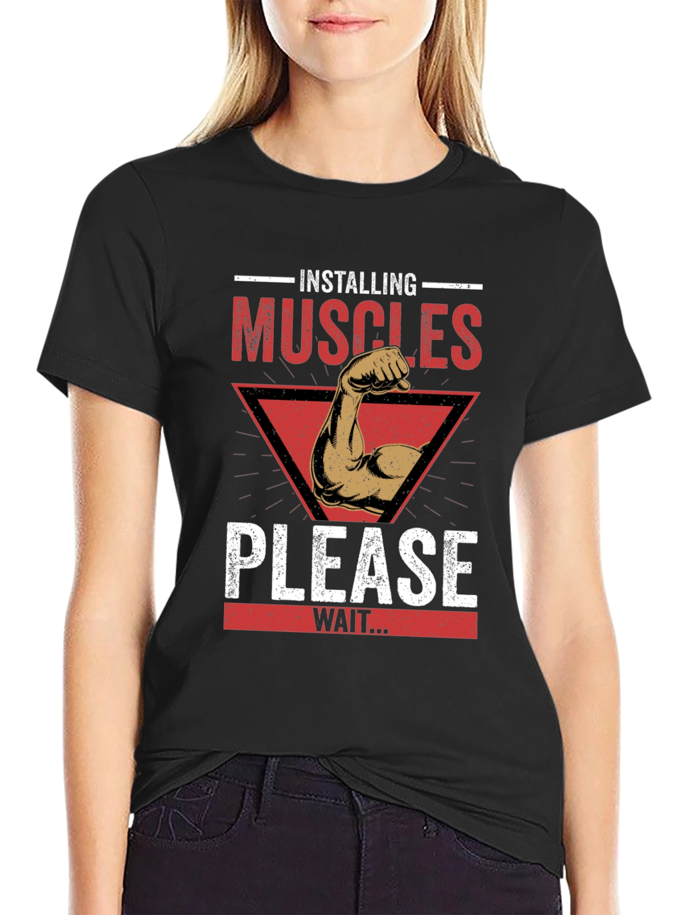Installing Muscles Graphic Tee - Workout Humor
