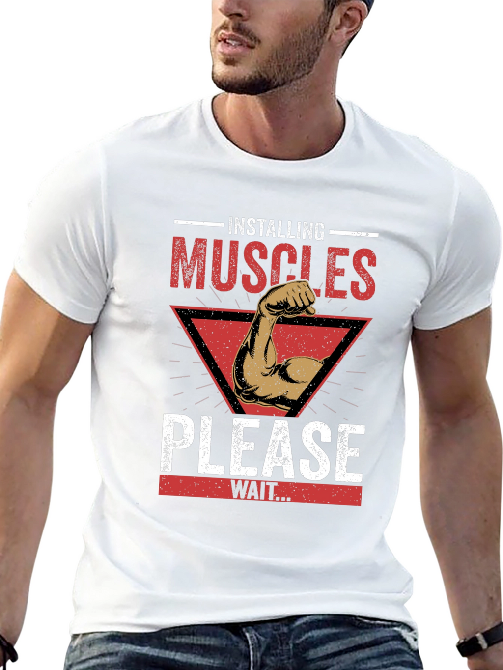 Installing Muscles Graphic Tee - Workout Humor