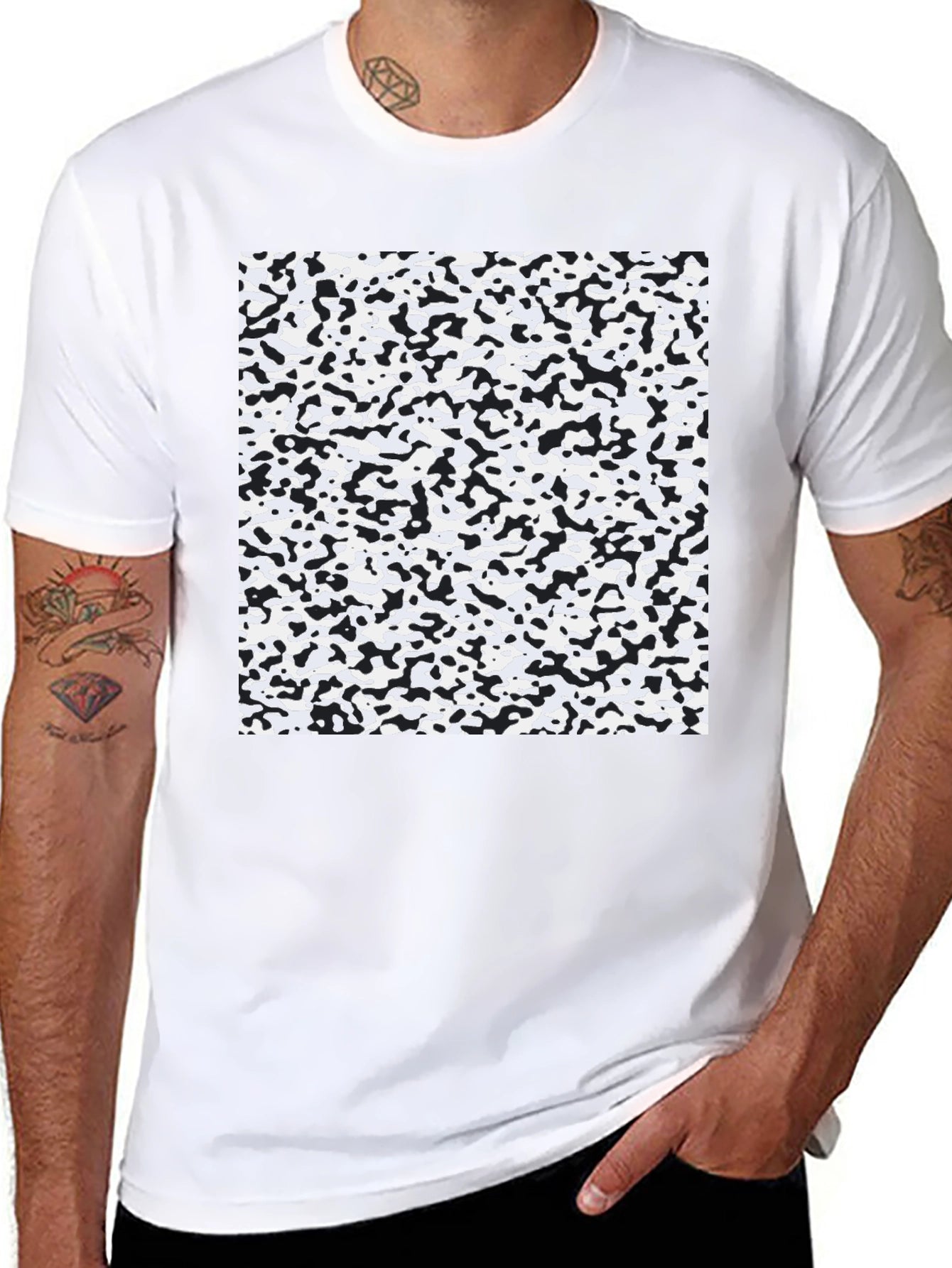Abstract Print Black T-Shirt - Modern Style
