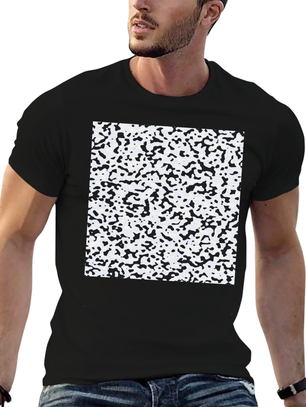 Abstract Print Black T-Shirt - Modern Style