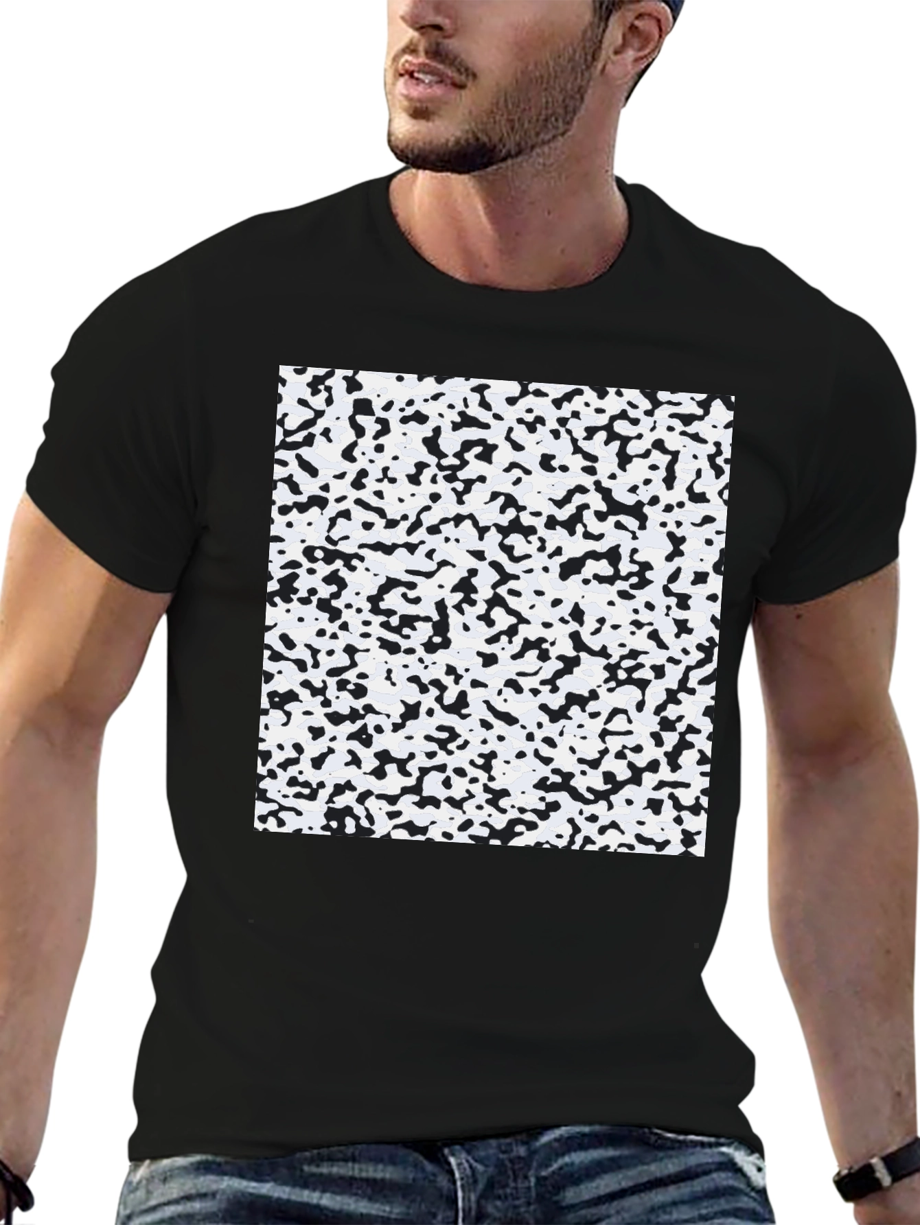 Abstract Print Black T-Shirt - Modern Style